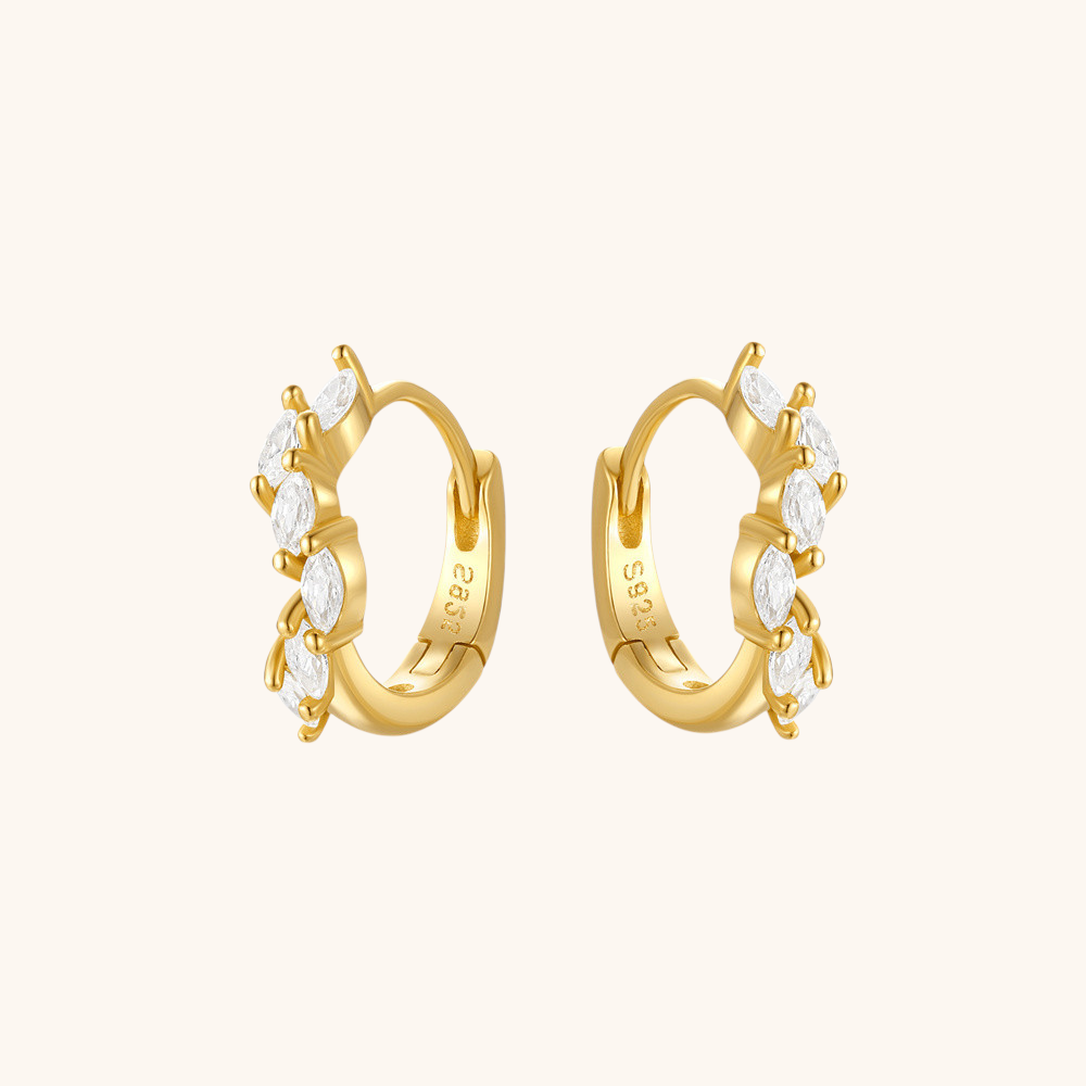 Marquise-Cut Zirconia Hoops