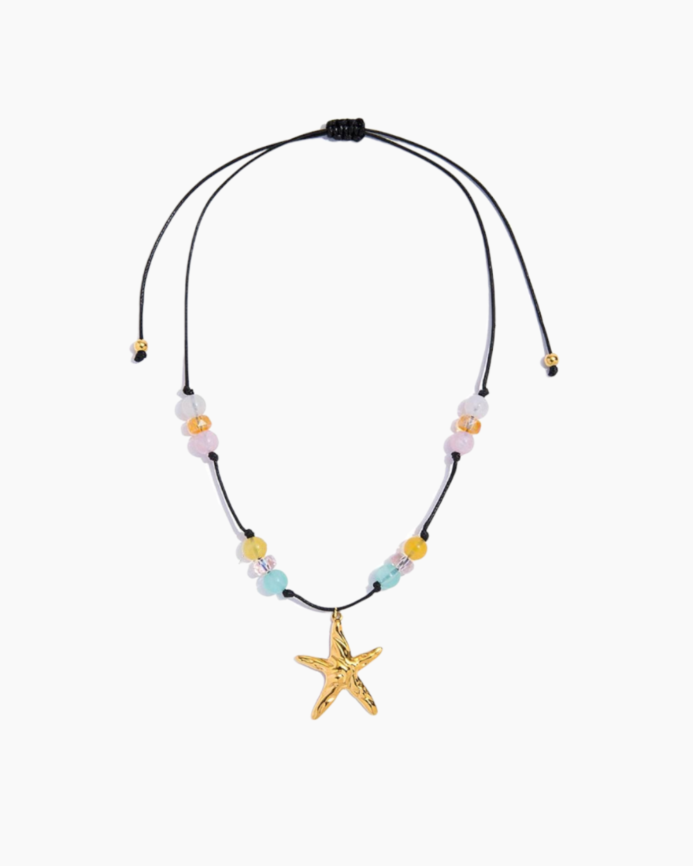 Necklace with a starfish pendant on a white background