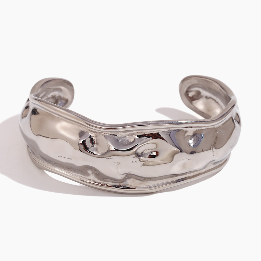 Silver bracelet on a white background