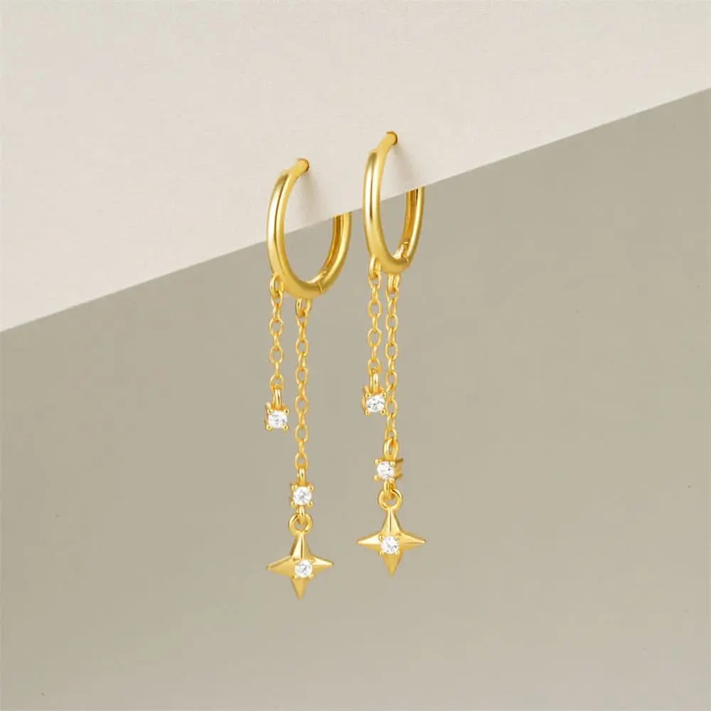 Full Star Drop Earrings