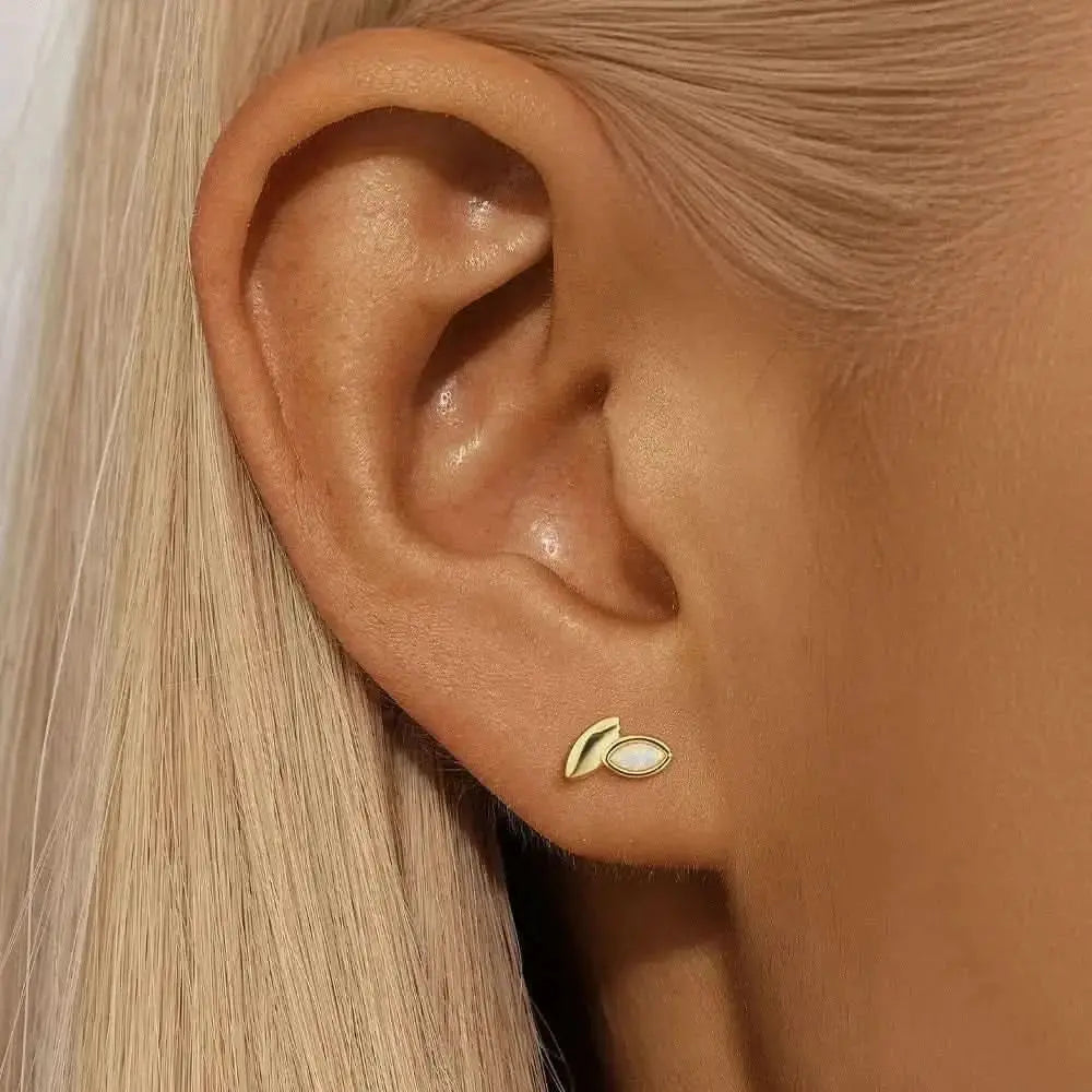 Marquise Opal Minimalist Stud Earrings