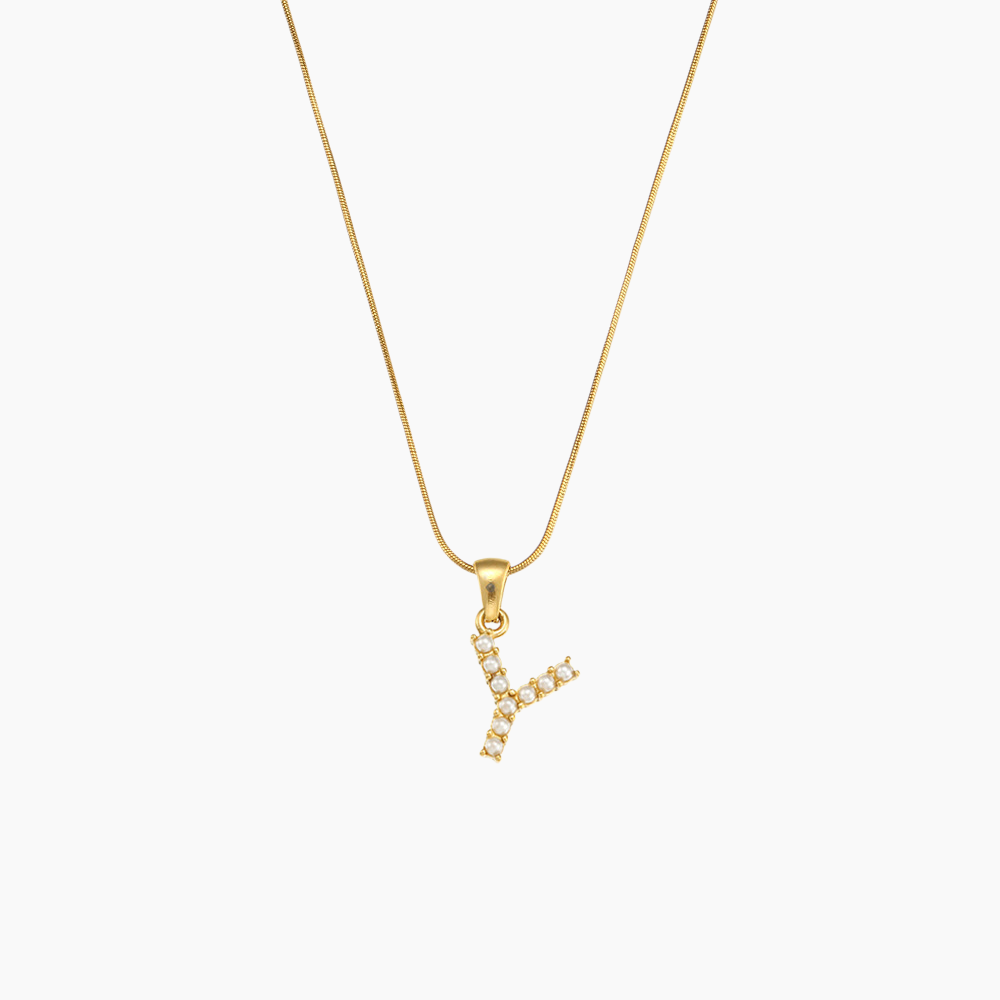 Pearl Initial Pendant Necklace