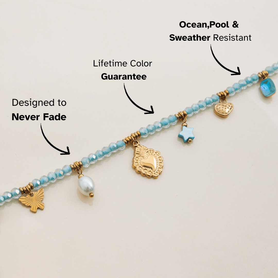 Aqua Bloom Charm Necklace - mifjewelry