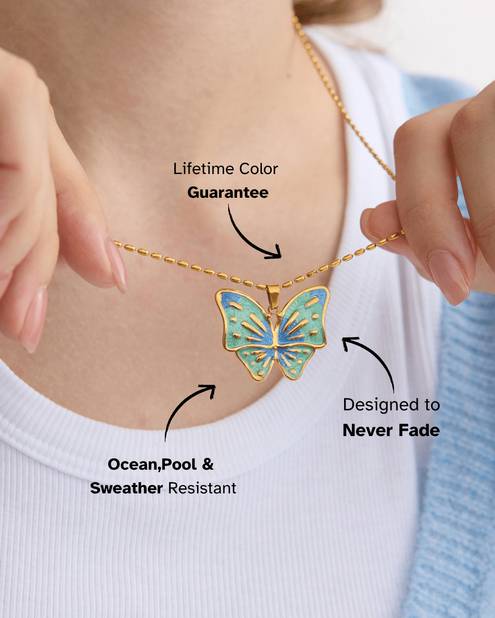 Aqua Dream Butterfly Necklace - mifjewelry
