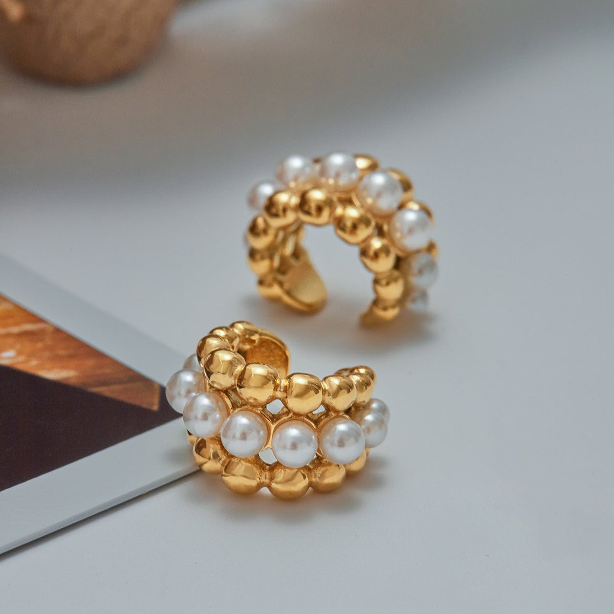Aurora Bubble Pearl Hoops - mifjewelry