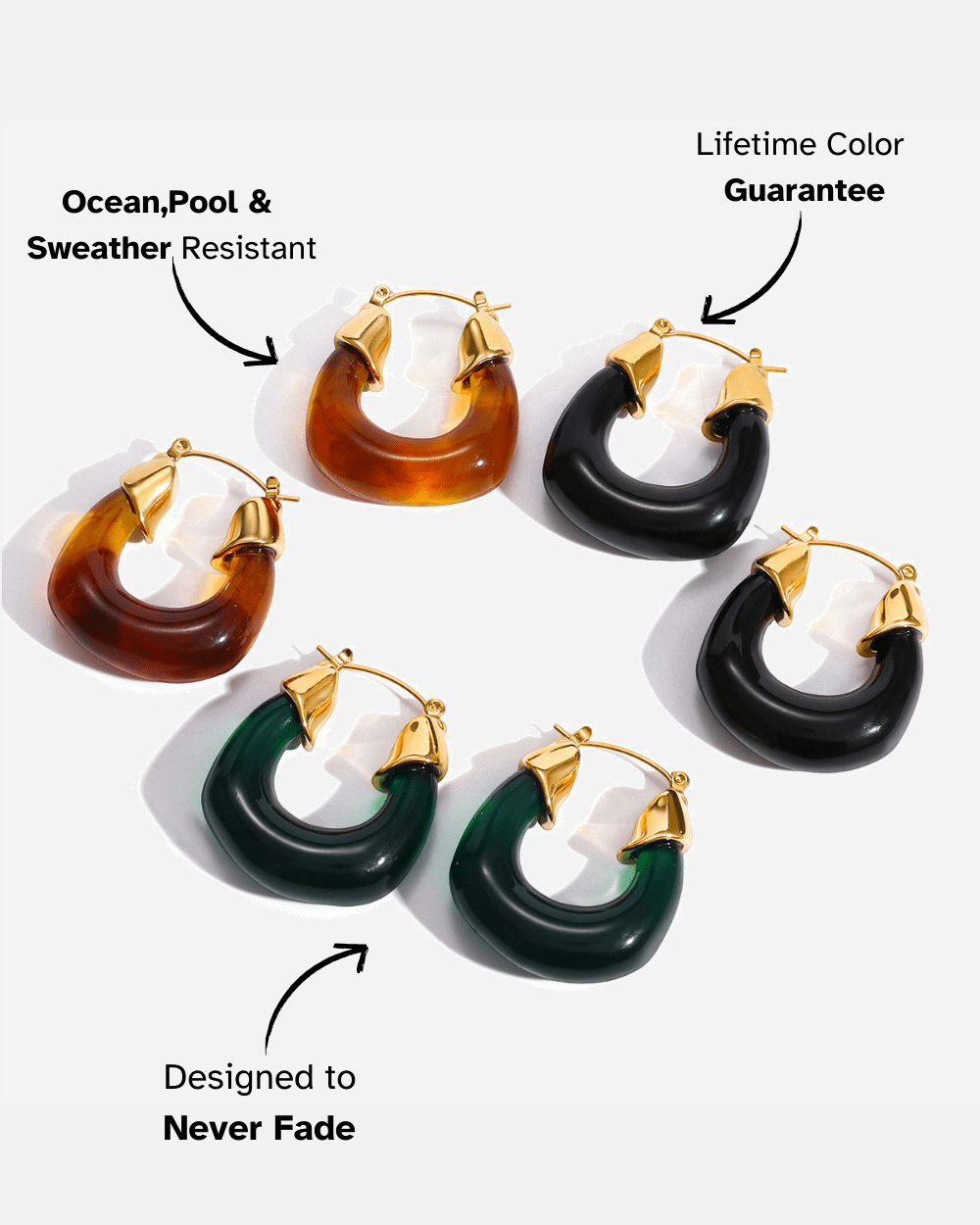 Aurora Curve Earrings – Black - mifjewelry