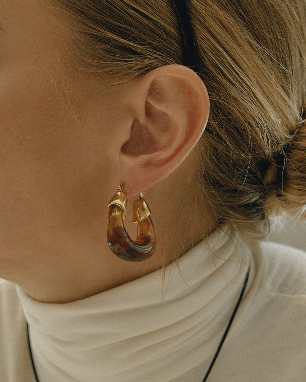 Aurora Curve Earrings – Brown - mifjewelry