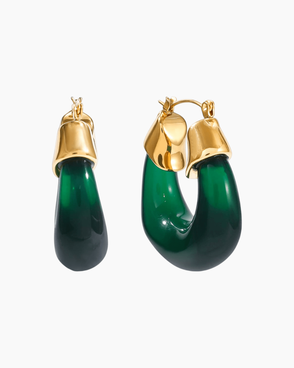 Aurora Curve Earrings – Green - mifjewelry