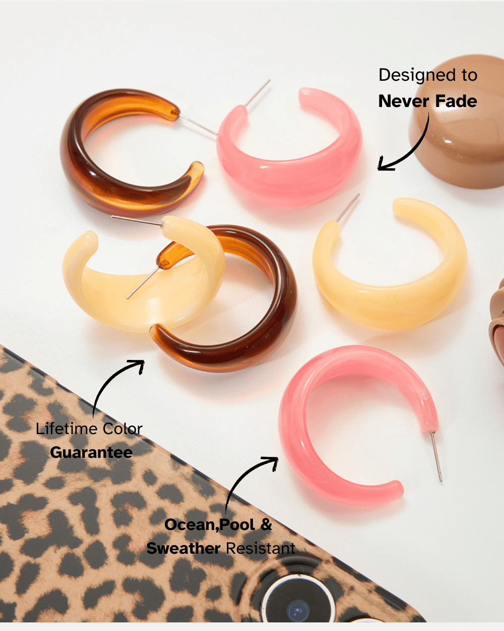 Aurora Curve Hoop Earrings – Rose Pink - mifjewelry