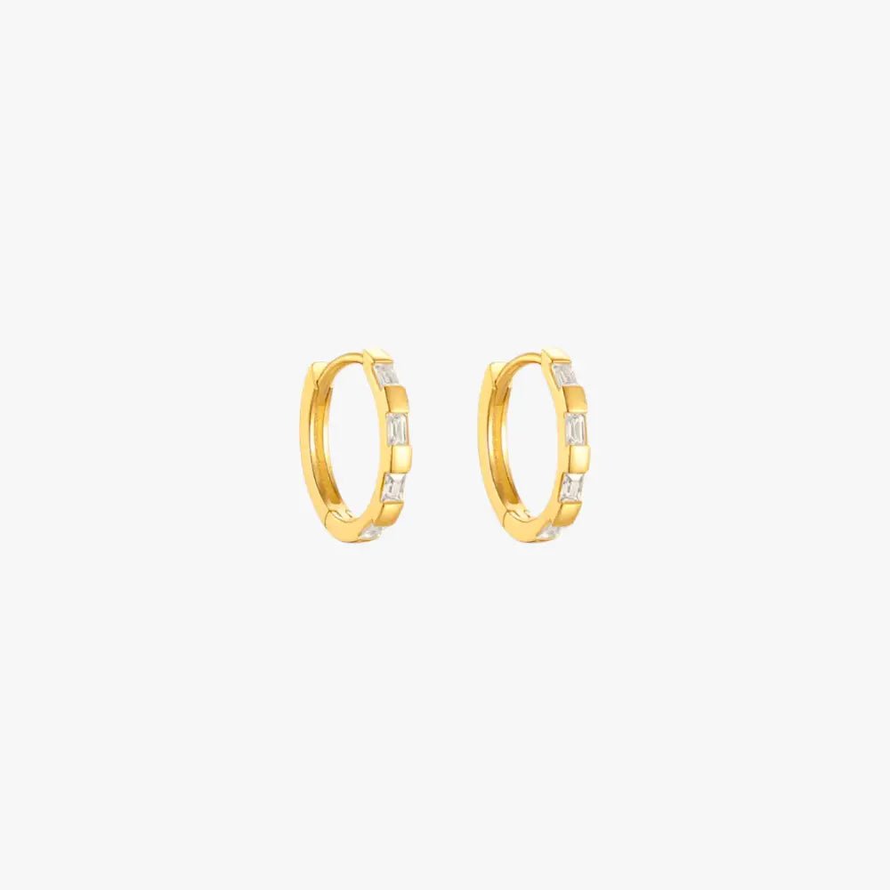 Baguette Zirconia Hoop Earrings - mifjewelry