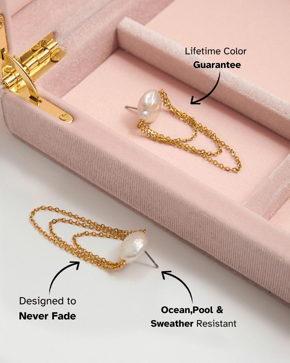 Baroque Pearl Layered Chain Earrings - mifjewelry