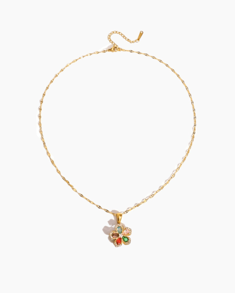 Bloom Charm Flower Necklace - Multicolor - mifjewelry