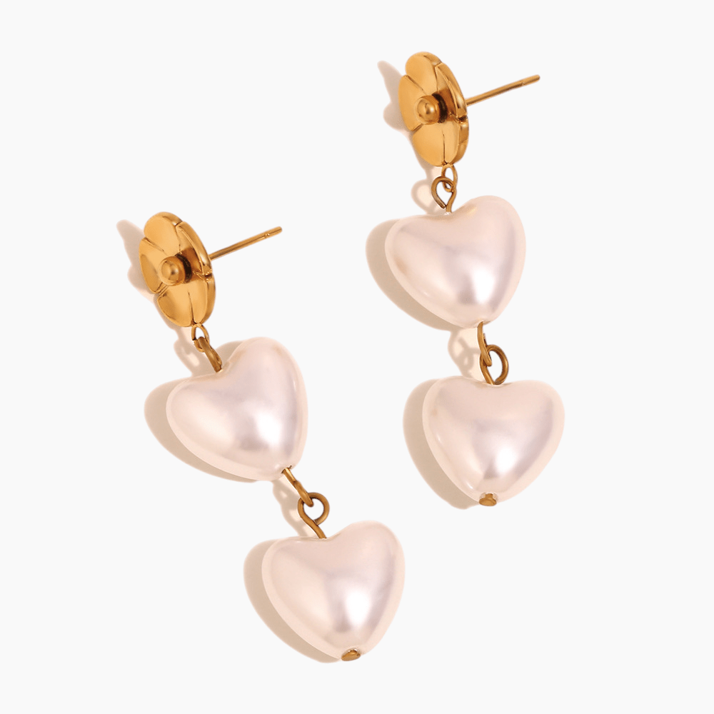 Blossom Heart Pearl Earrings - mifjewelry