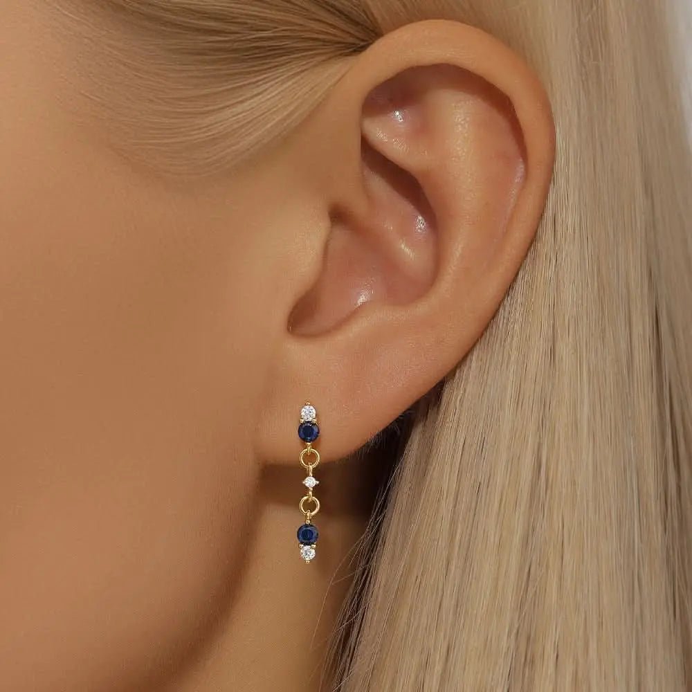 Blue Zirconia Drop Earrings - mifjewelry