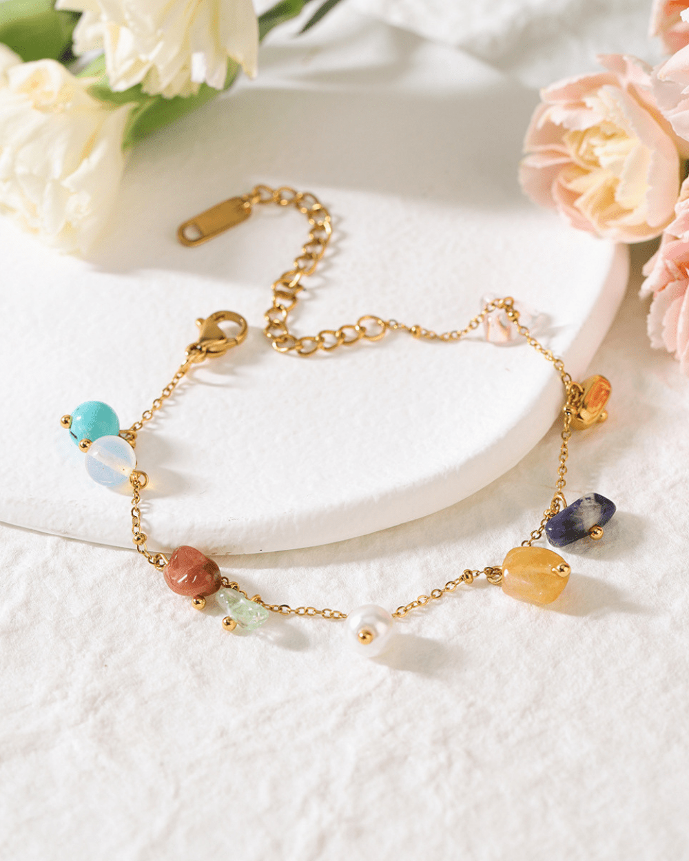 Boho Gemstone Charm Bracelet - mifjewelry