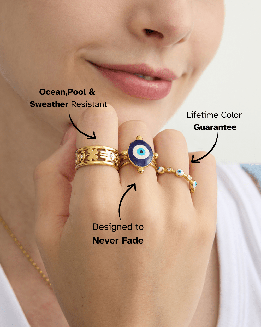 Bold Evil Eye Statement Ring - mifjewelry