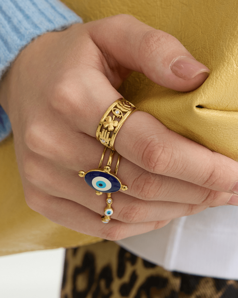 Bold Evil Eye Statement Ring - mifjewelry