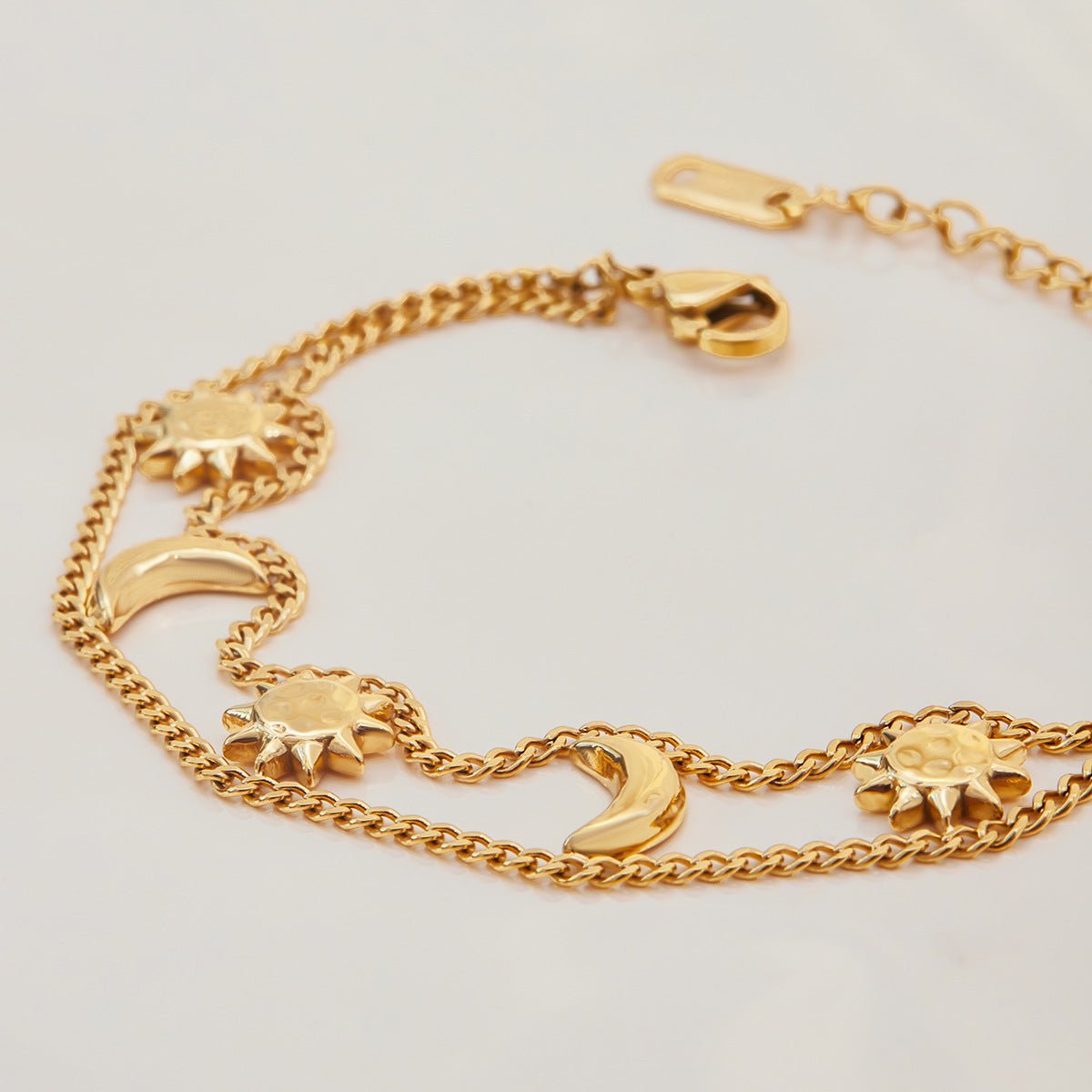 Celestial Glow Double Chain Bracelet - mifjewelry