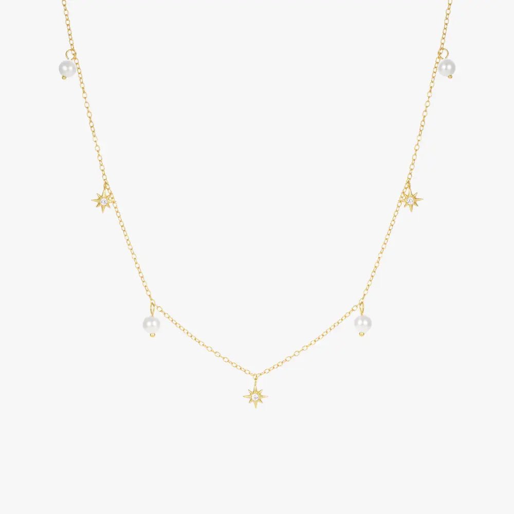 Celestial Pearl Star Necklace - mifjewelry