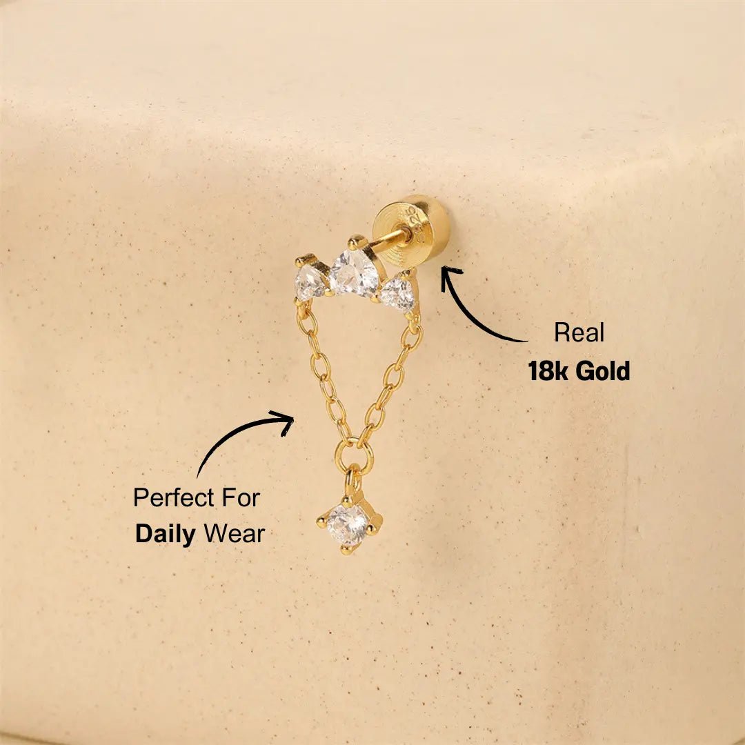 Chain - Link Zircon Cartilage Earring - mifjewelry