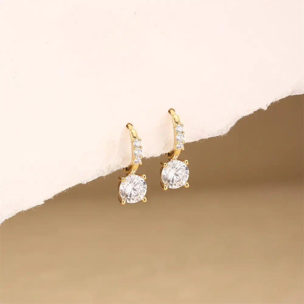 Classic Round Zirconia Hoop Earrings - mifjewelry
