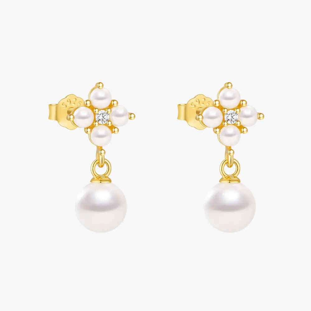 Cluster Pearl Drop Earrings - mifjewelry