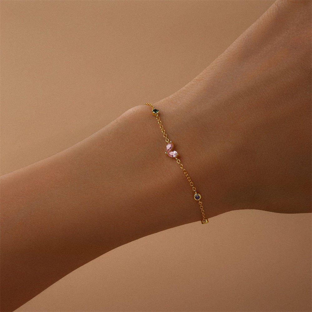 Colorful Heart Bracelet with Zirconia - mifjewelry