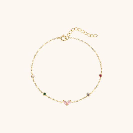 Colorful Heart Bracelet with Zirconia - mifjewelry