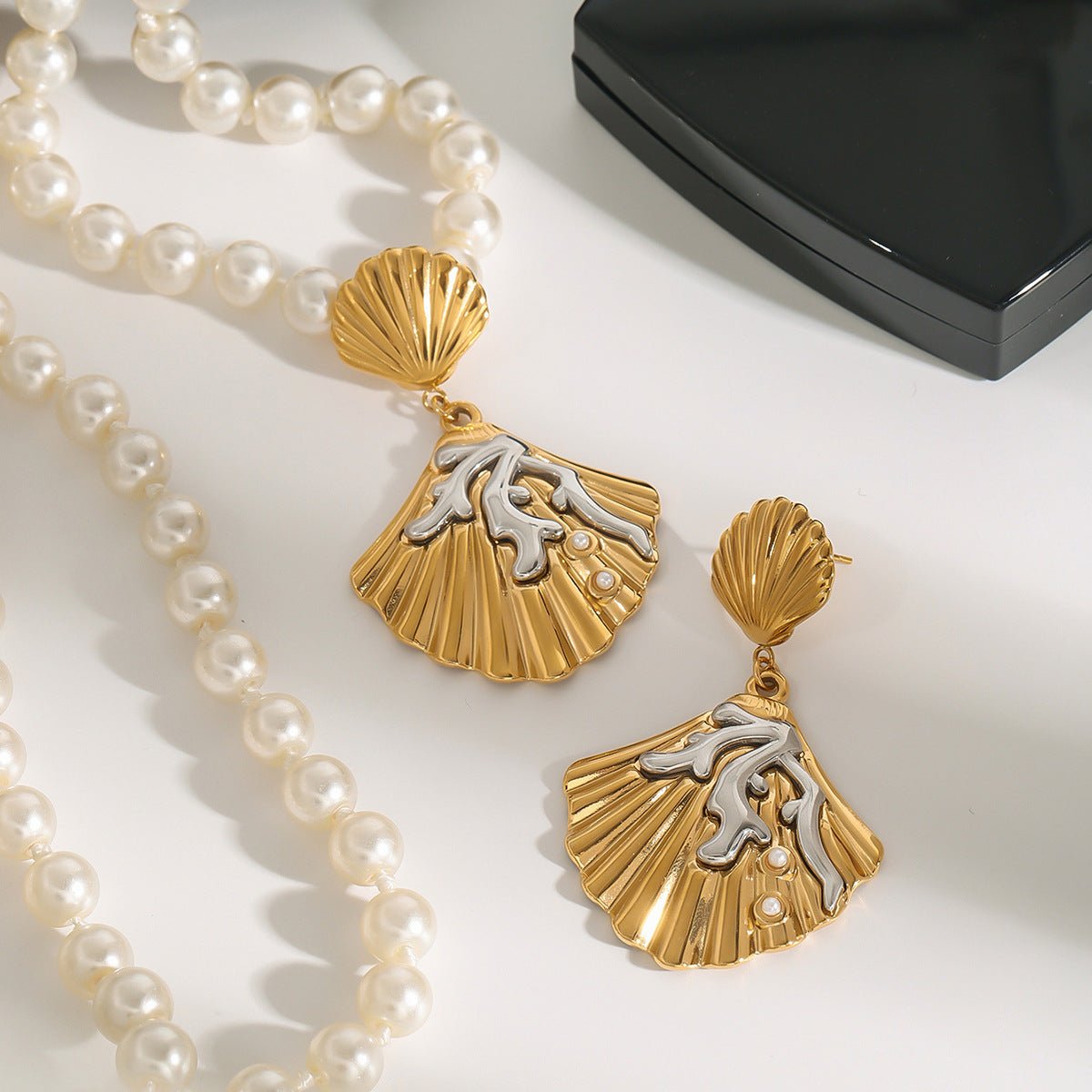 Coral Crown Shell Earrings - mifjewelry