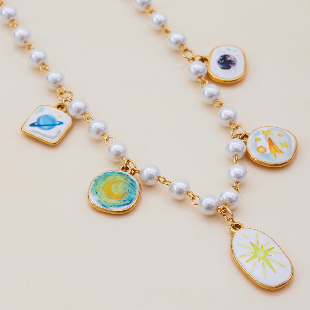 Cosmic Pearl Planet Necklace - mifjewelry