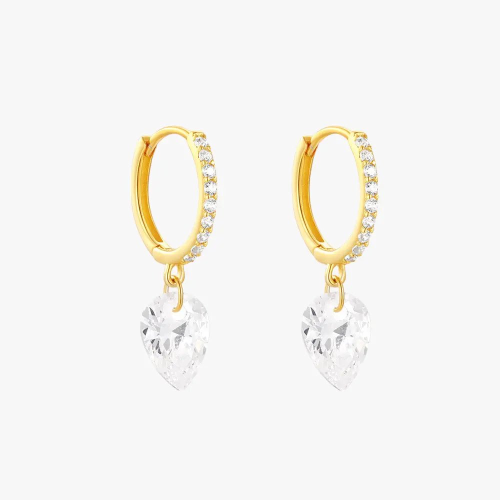 Crystal Drop Hoop Earrings - mifjewelry