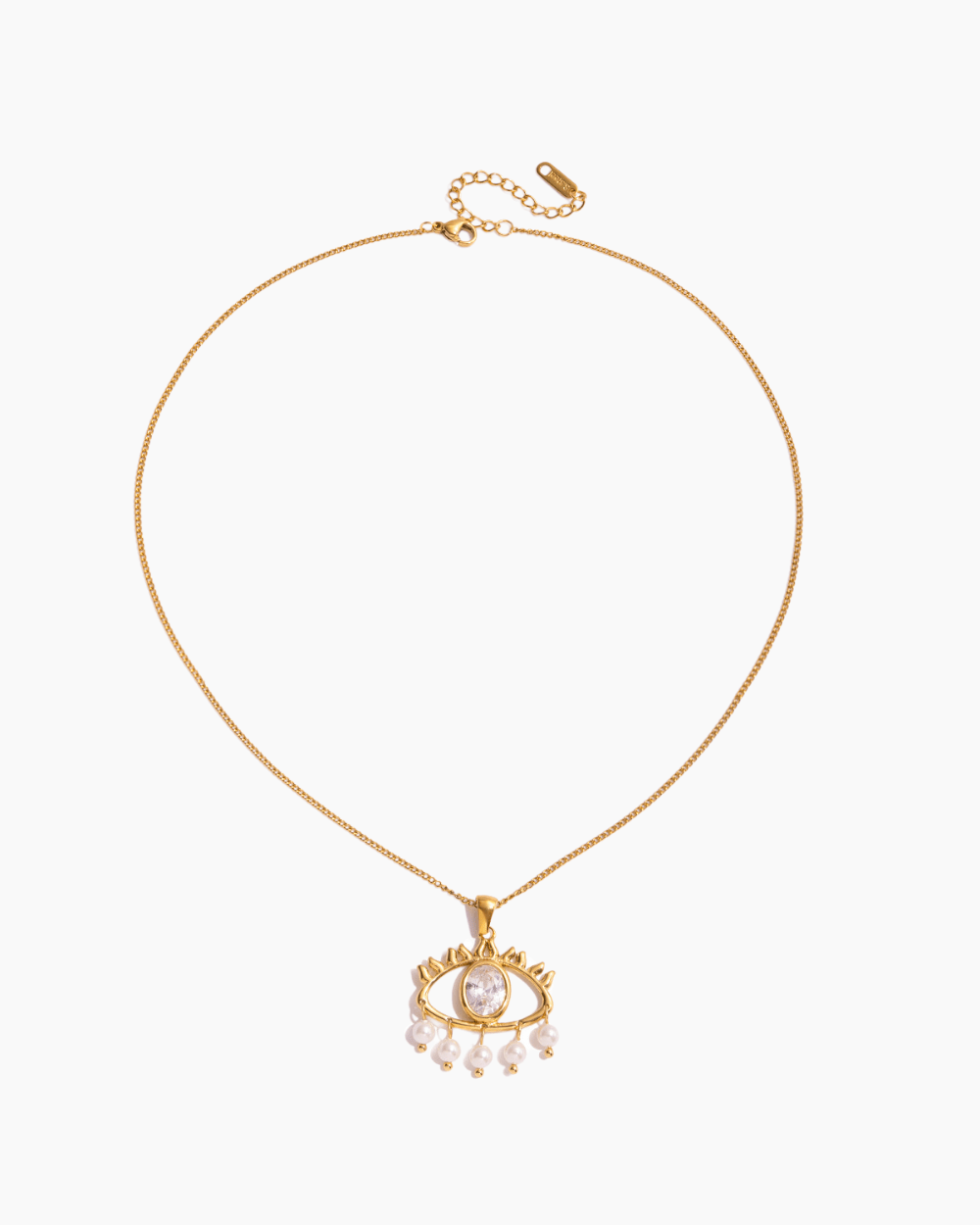 Crystal Eye Pearl Necklace - mifjewelry