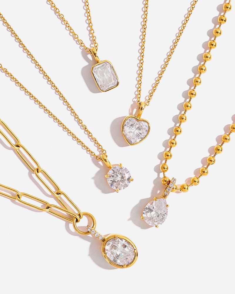 Crystal Teardrop Pendant Necklace - mifjewelry