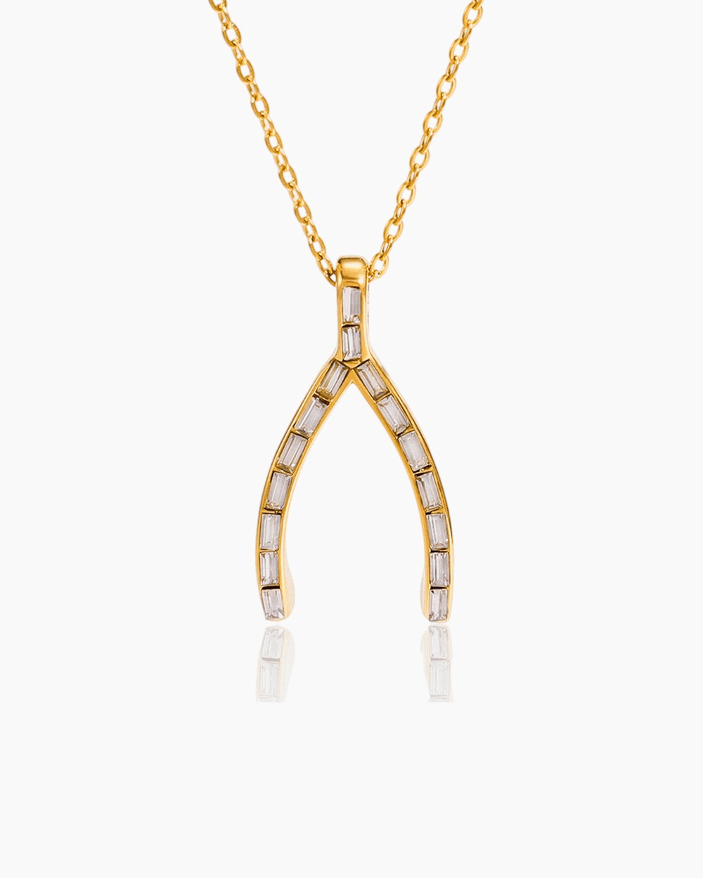 Crystal Wishbone Necklace - mifjewelry
