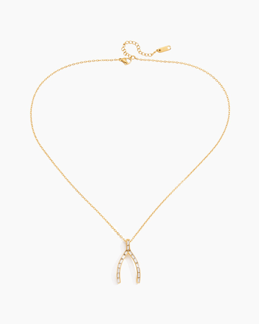 Crystal Wishbone Necklace - mifjewelry