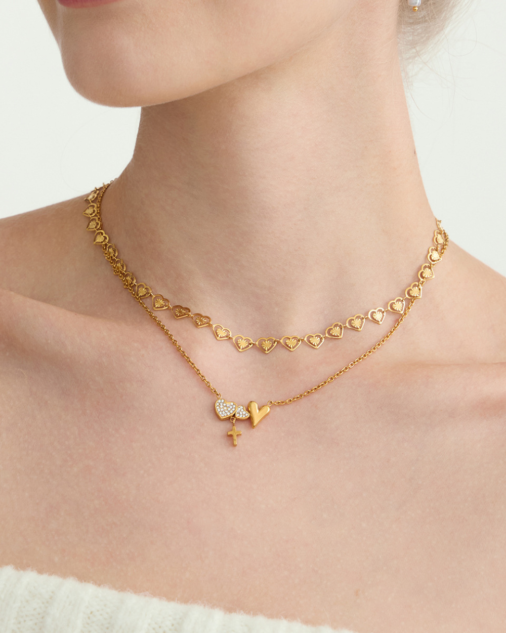 Golden Heart Link Necklace