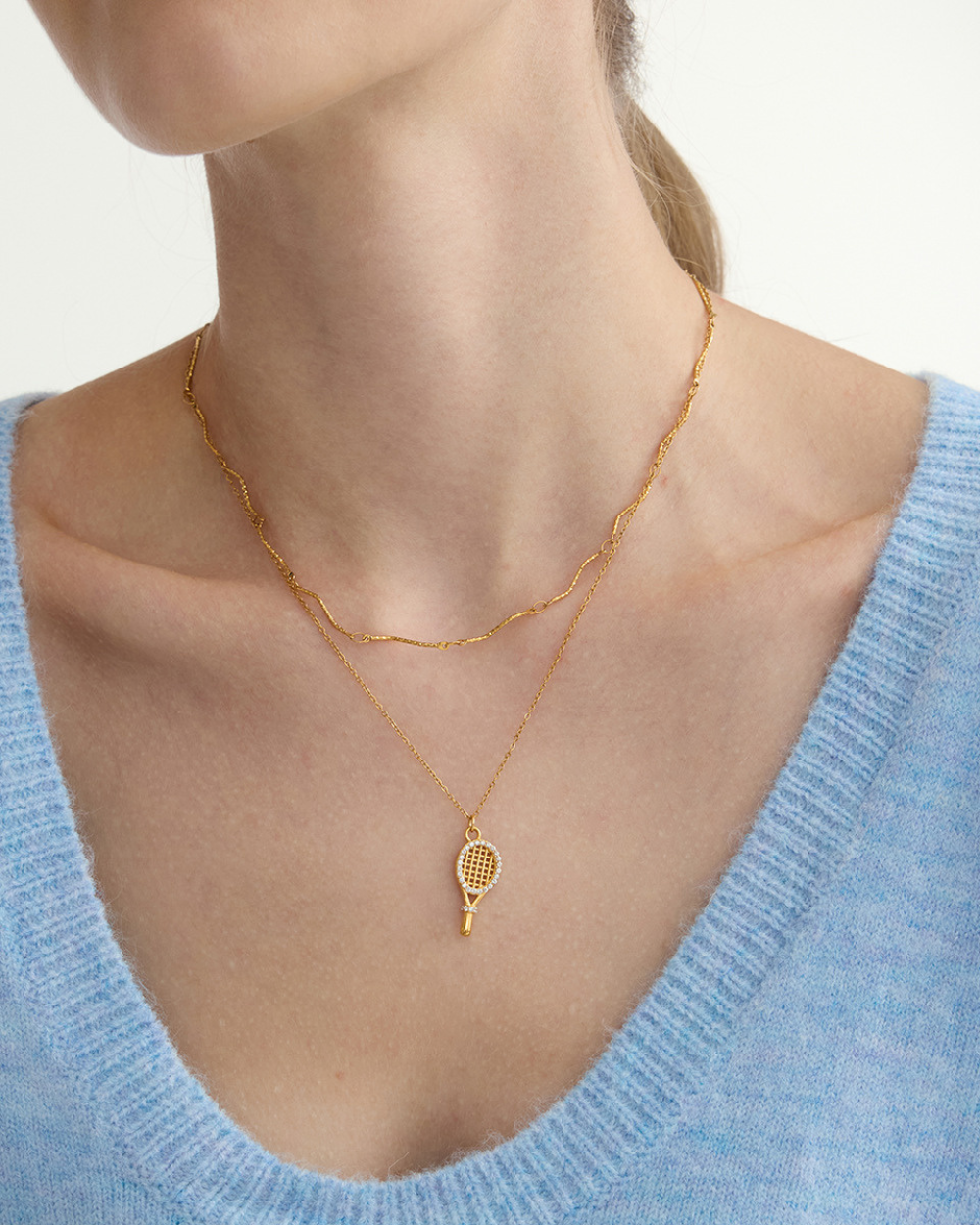 Slim Wave Link Necklace