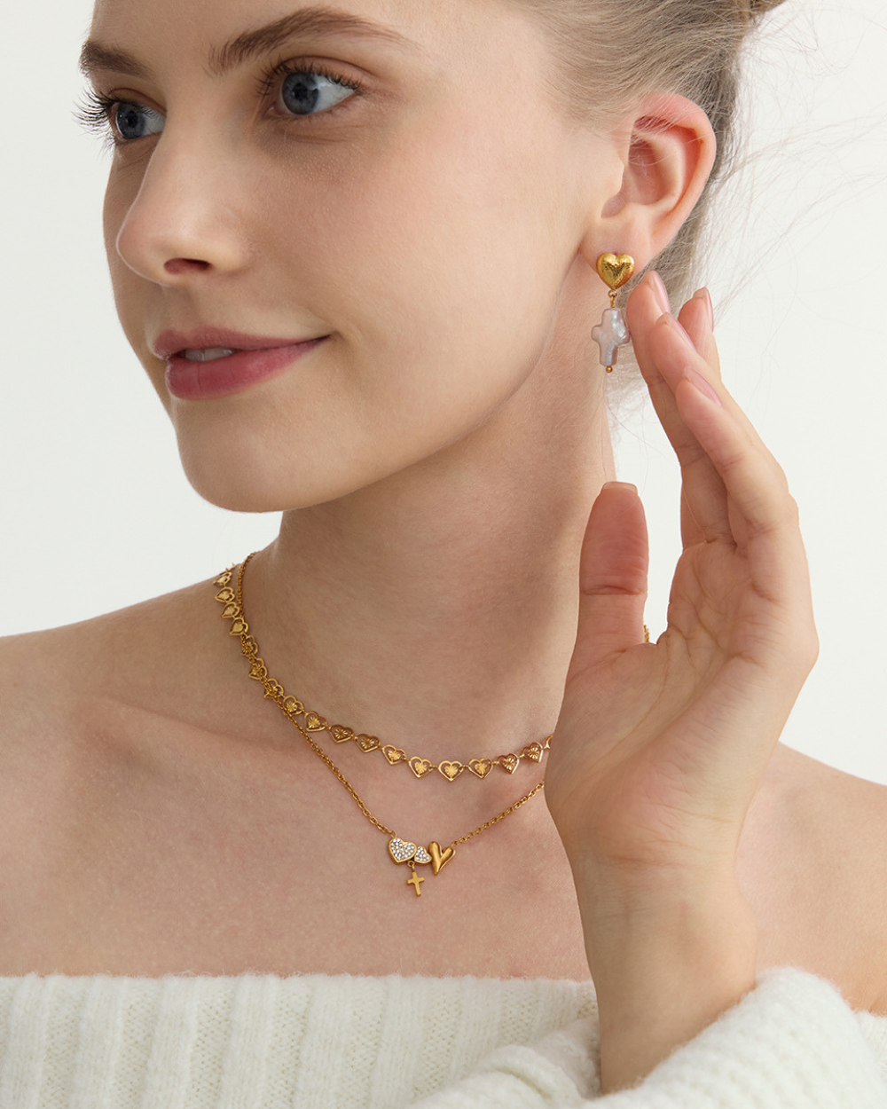 Golden Heart Link Necklace