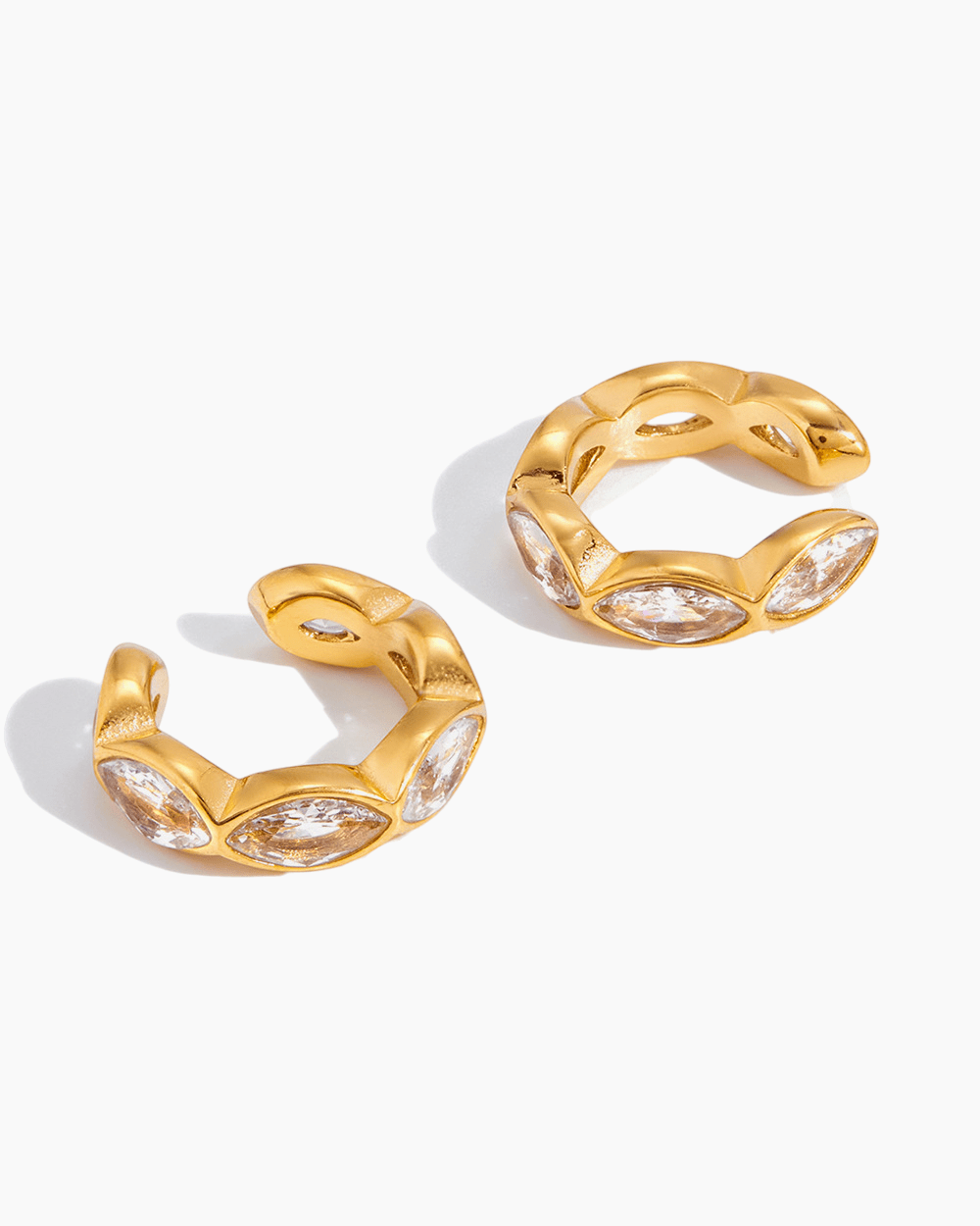 Dainty Zircon Gold Ear Cuff - mifjewelry