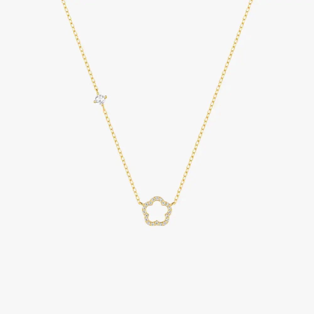 Dazzling Five - Petal Flower Pendant Necklace - mifjewelry