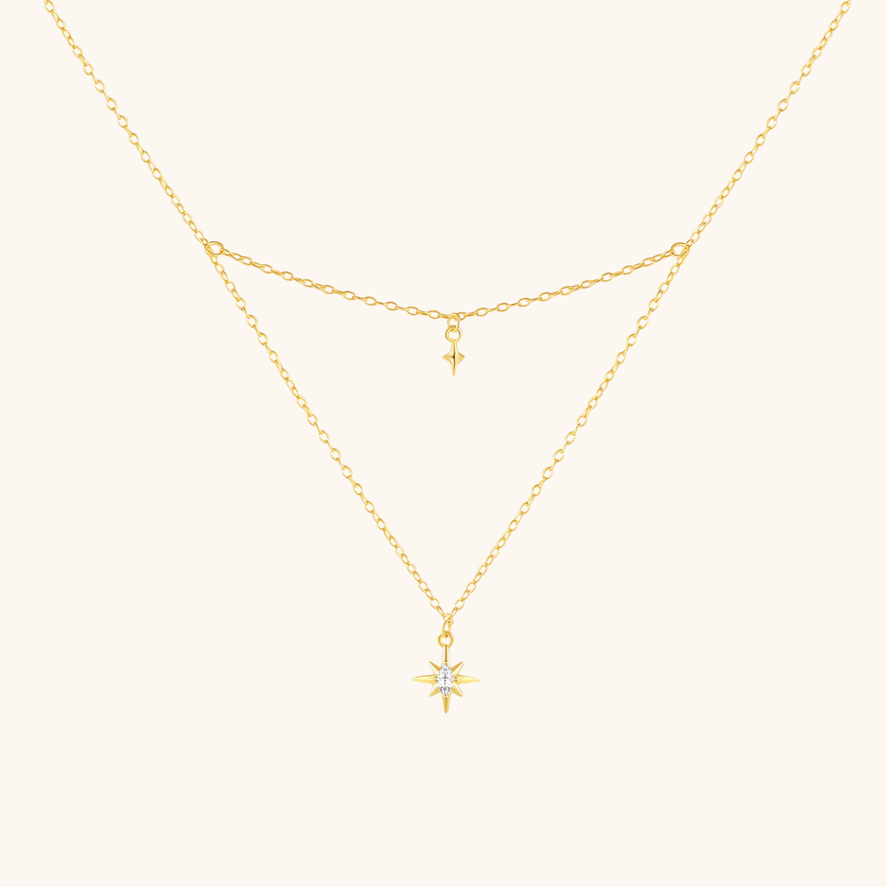 Double - Layer North Star Pendant Necklace - mifjewelry