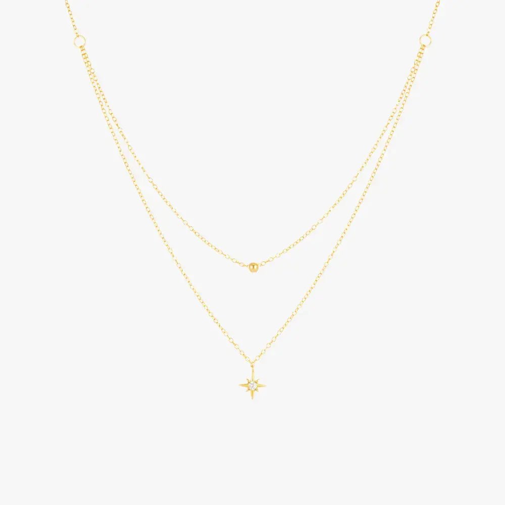 Double Layered Star Pendant Necklace - mifjewelry
