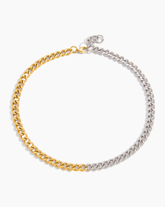 Dual Tone Bold Chain Necklace - mifjewelry