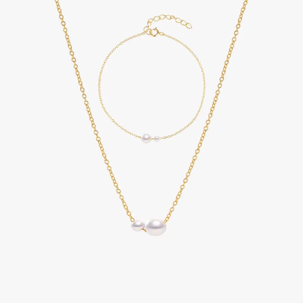 Duo Pearl Jewelry Set - mifjewelry