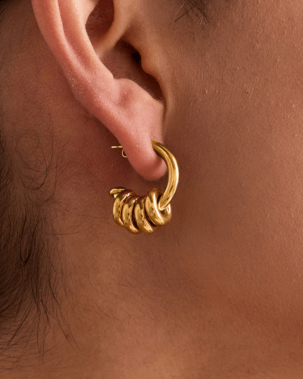 Echo Link Drop Earrings – Golden - mifjewelry