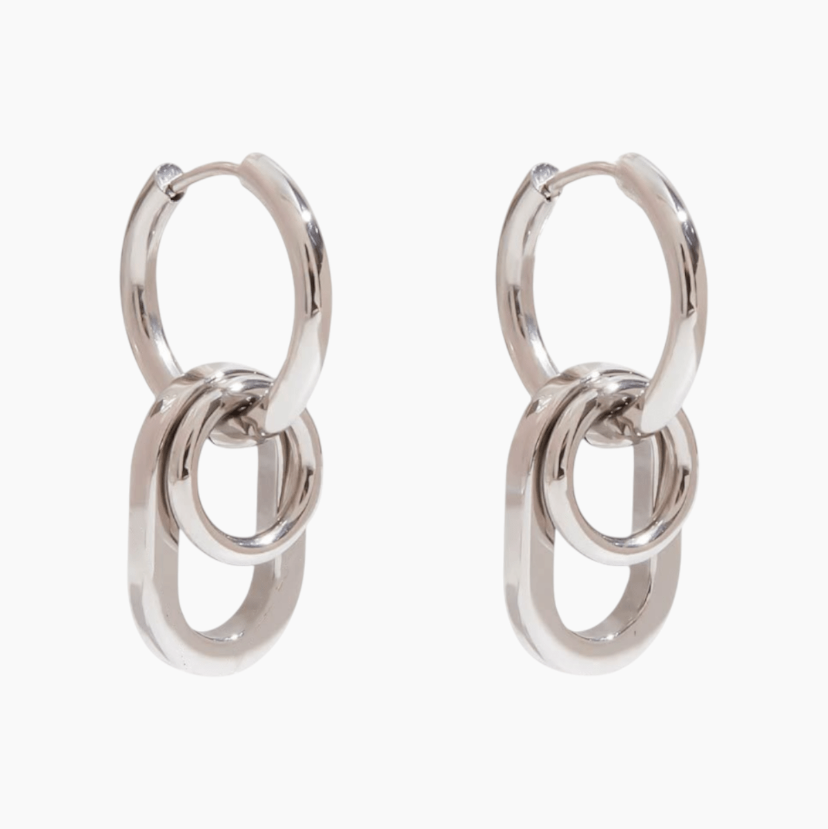 Echo Link Drop Earrings - Silver - mifjewelry