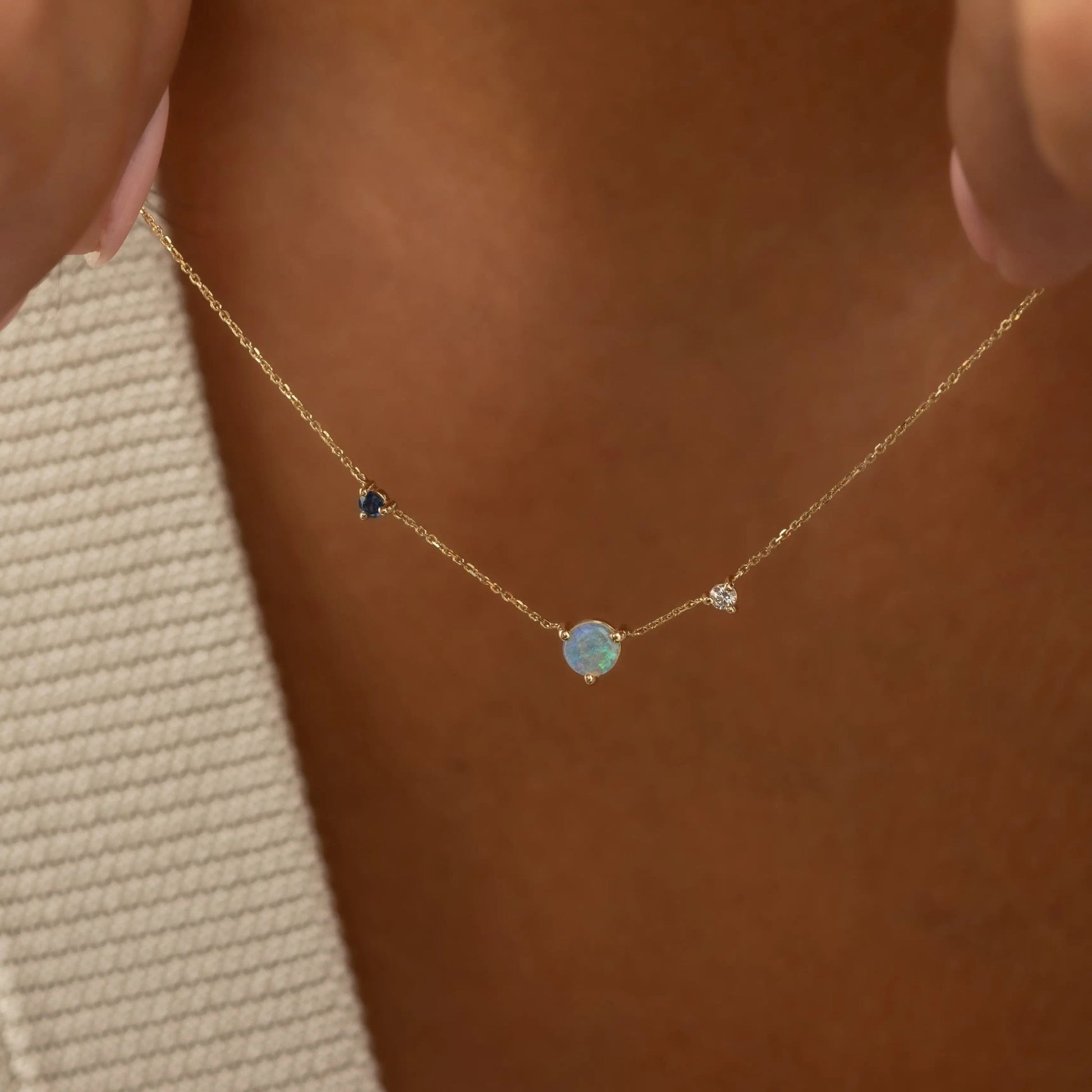 Elegant Opal Pendant Necklace - mifjewelry