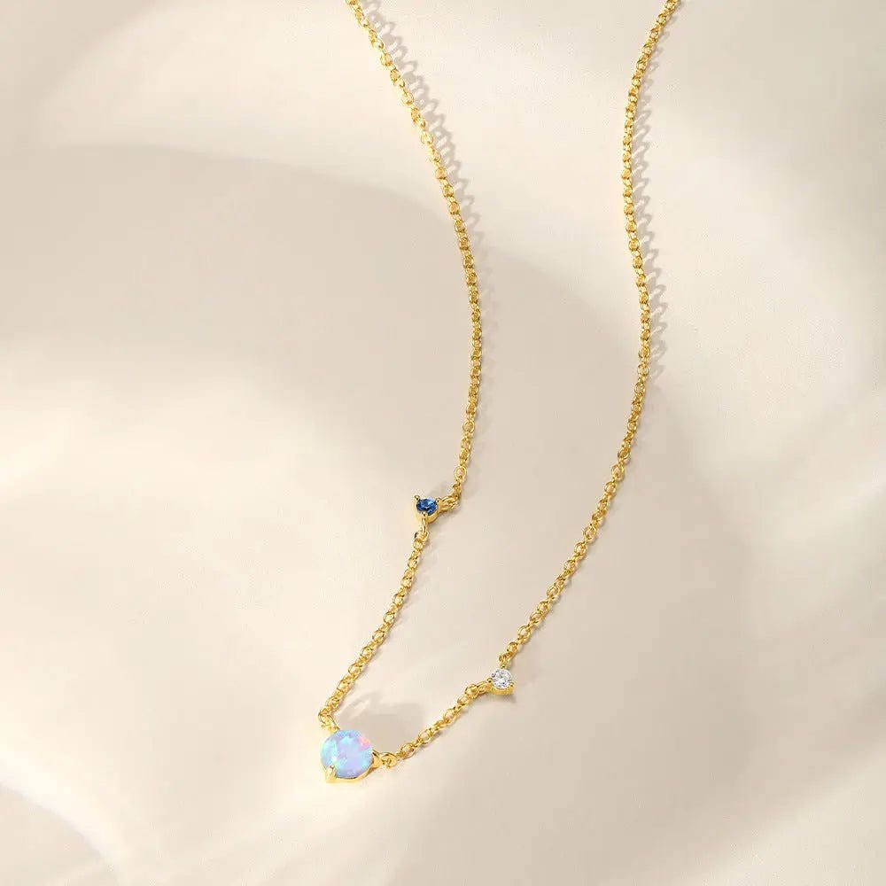 Elegant Opal Pendant Necklace - mifjewelry