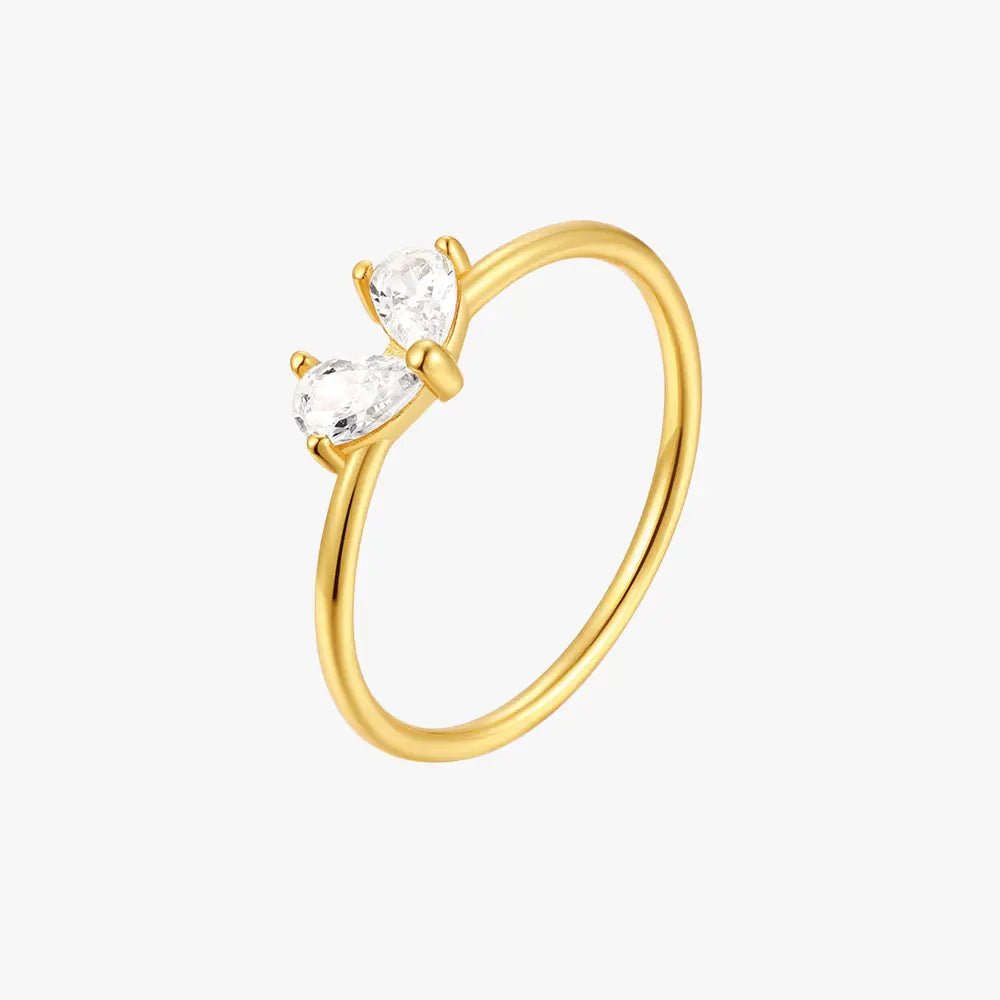 Elegant Zircon Heart - Shaped Ring - mifjewelry