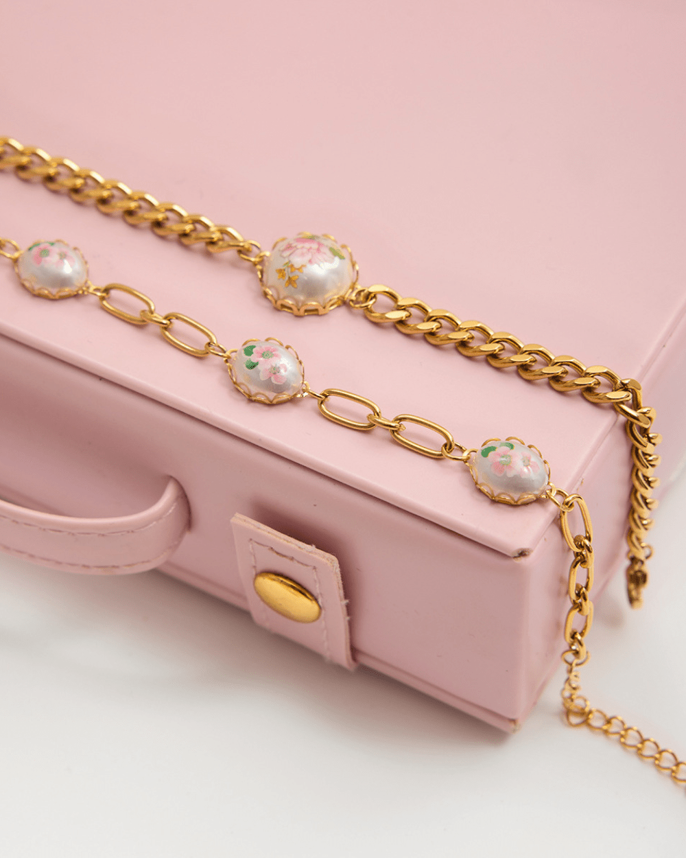 Enamel Sakura Charm Bracelet - mifjewelry